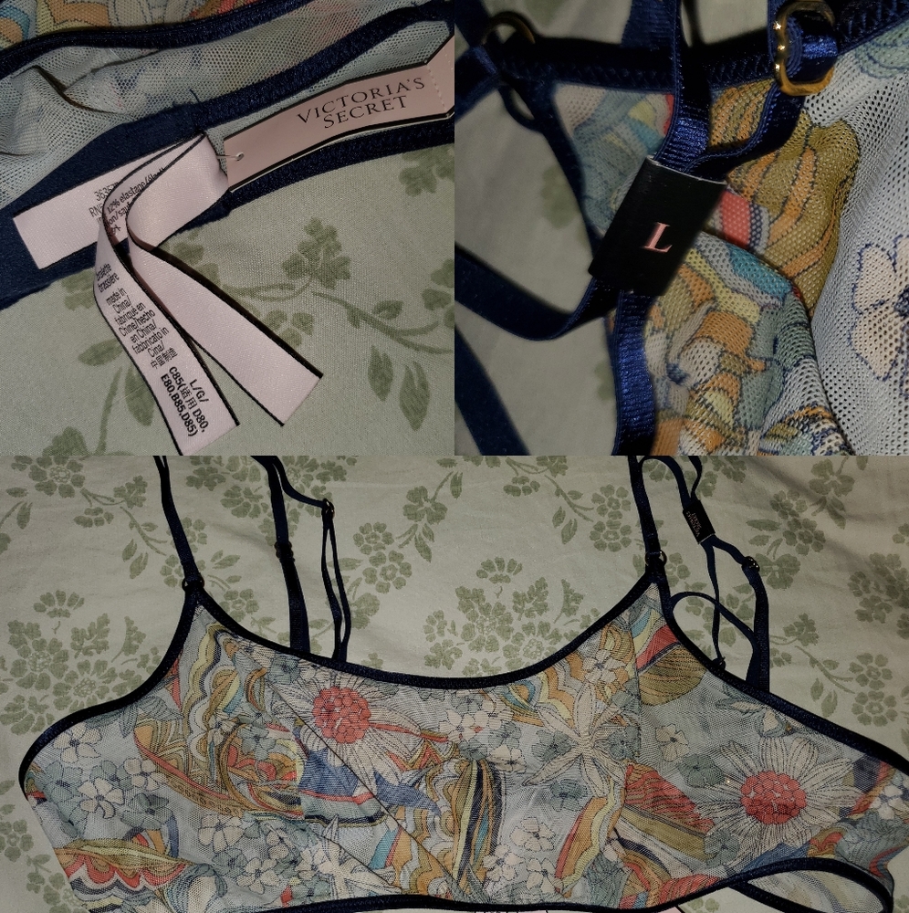 New Victoria's Secret Floral Mesh Bralette (L)